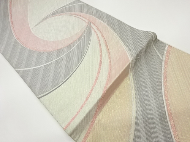 曲線模様織出し袋帯